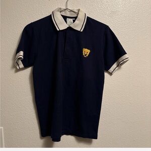 Vintage Navy Pumas Polo Shirt with White Trim